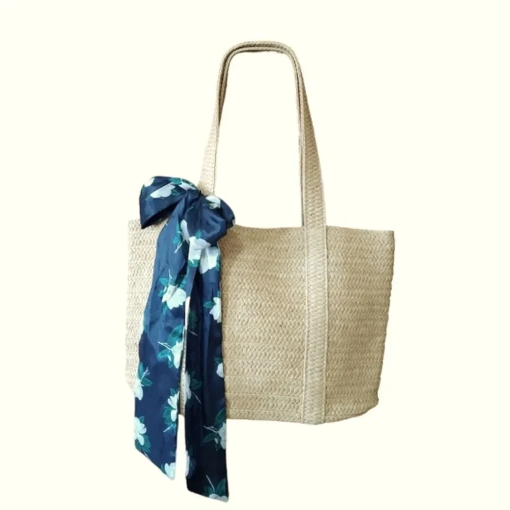 Draper James Straw Scarf Bag